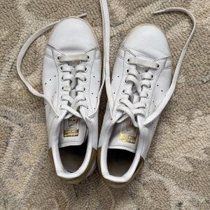 White and Gold Sneakers